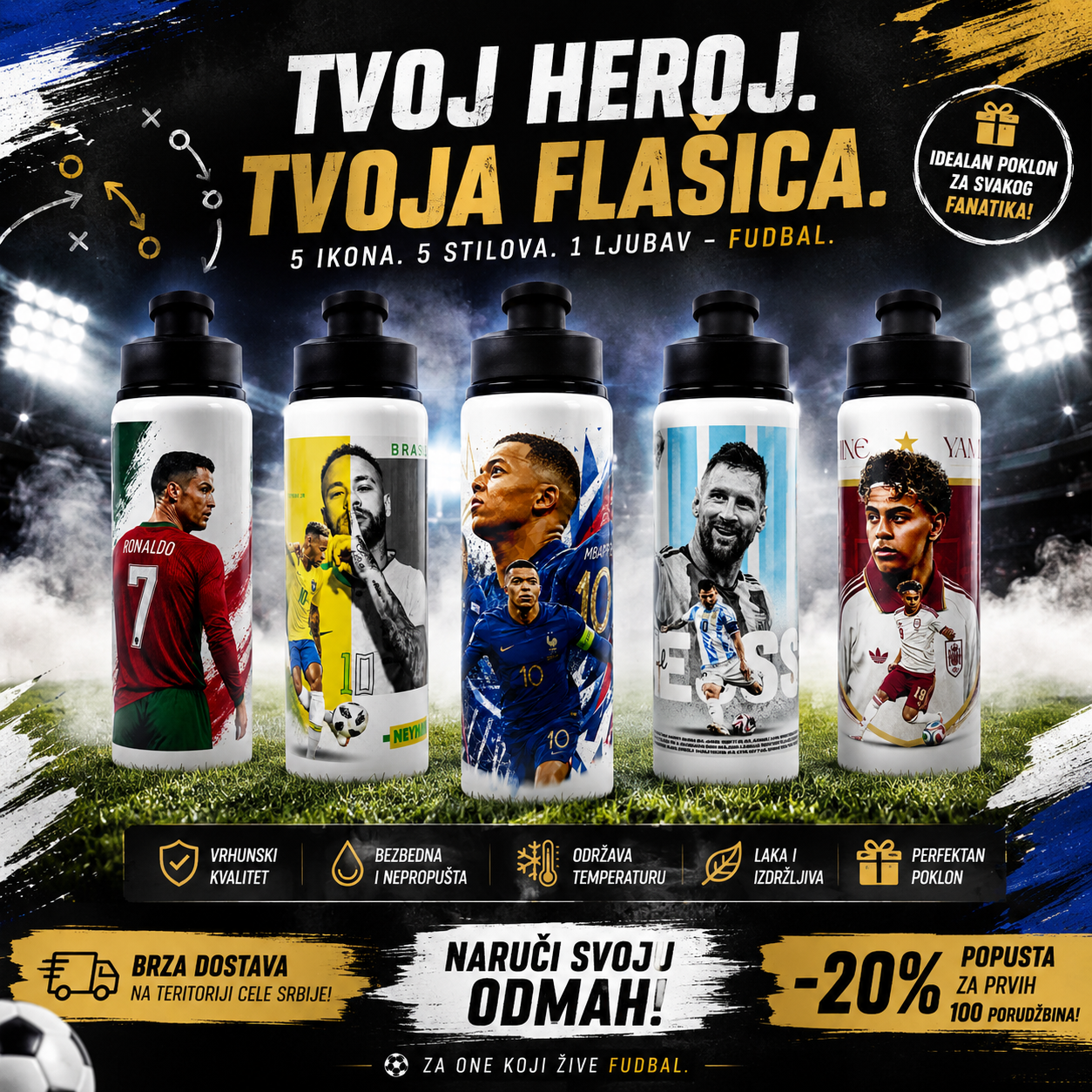 Sportske aluminijumske flašice 700 ml