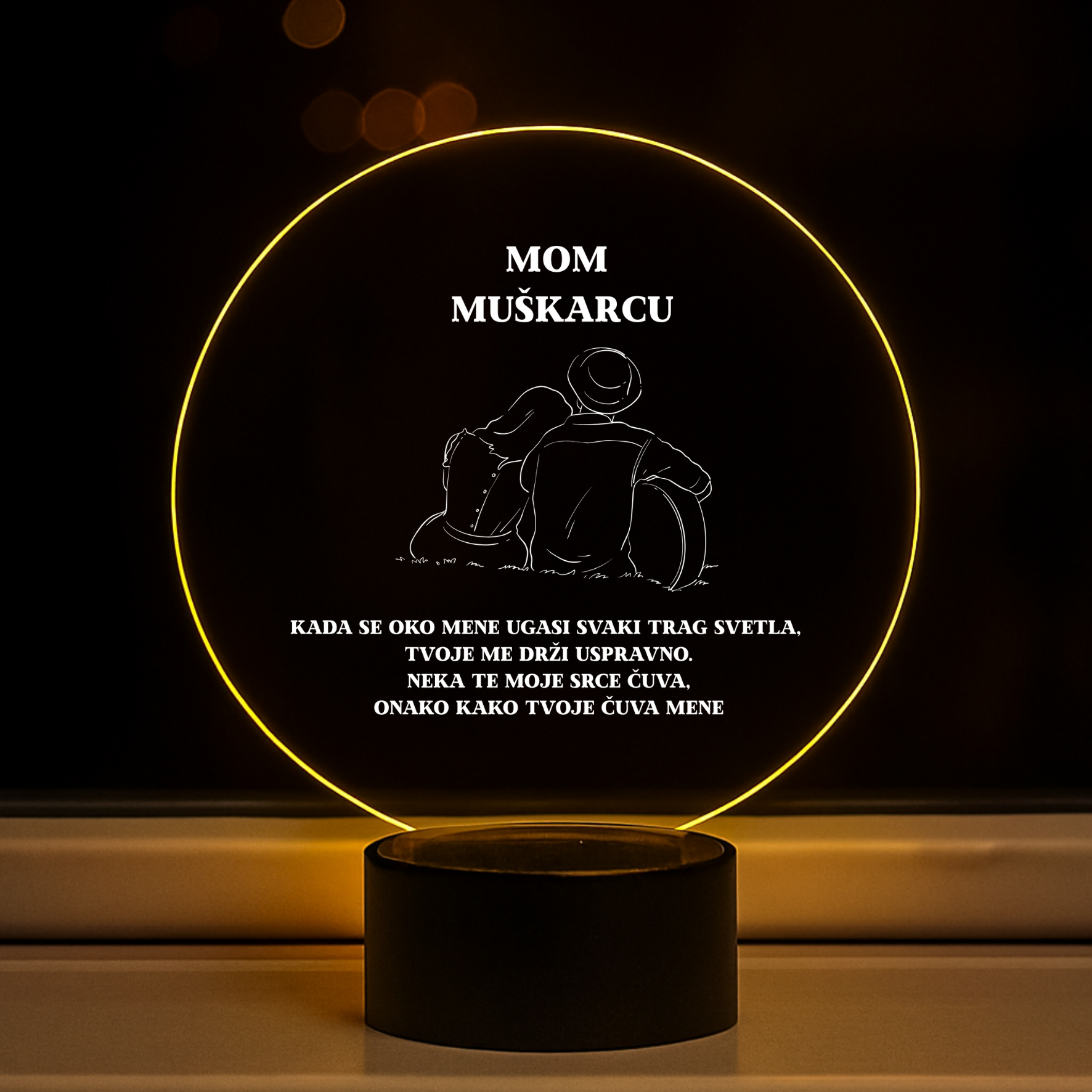 Led lampa sa posvetom mužu