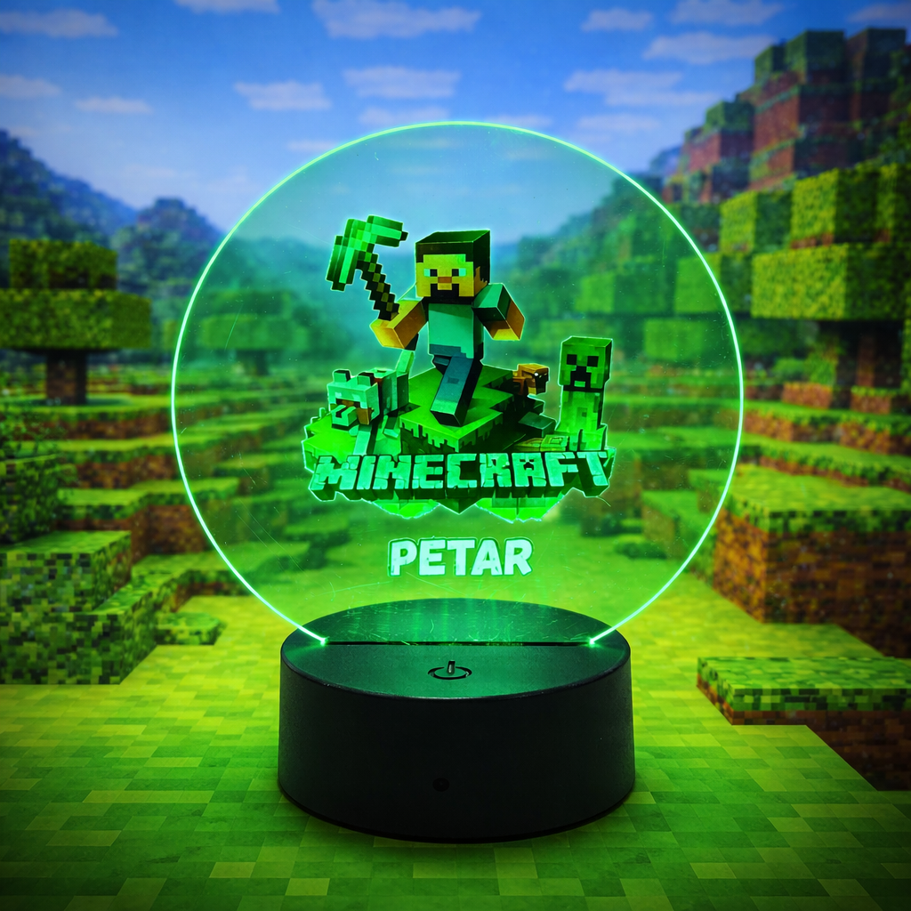 Led lampa Minecratf (personalizovana)
